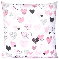 Poszewka bawełniana Serduszka morela LOVE 40x40
