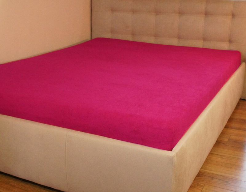 Prześcieradło frotte z gumką malinowe bordo 60x120