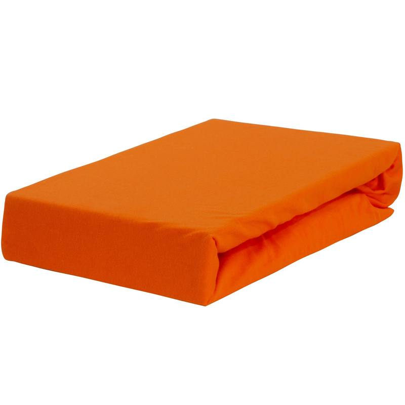 Prześcieradło jersey z gumką pomarańczowe 200x220
