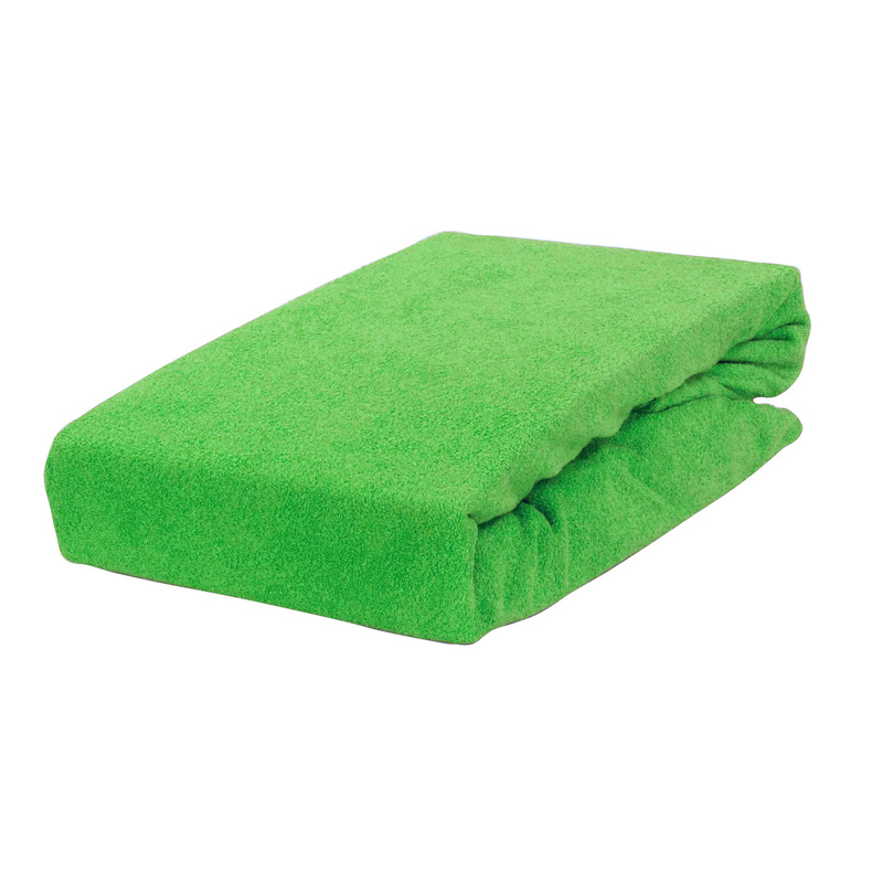 Prześcieradło frotte z gumką jaskrawo zielone 90x200