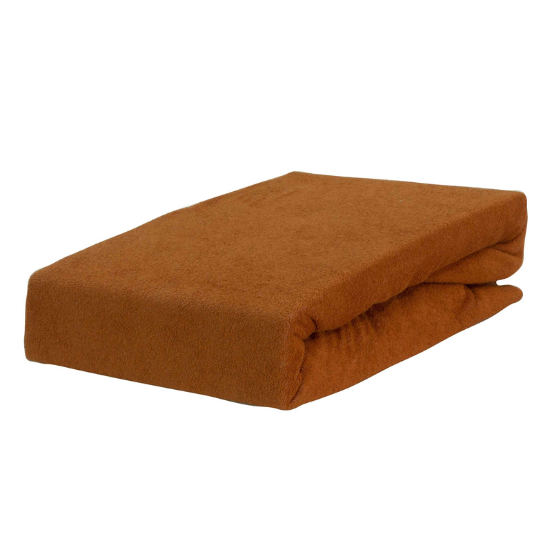 Prześcieradło frotte z gumką rude 60x120