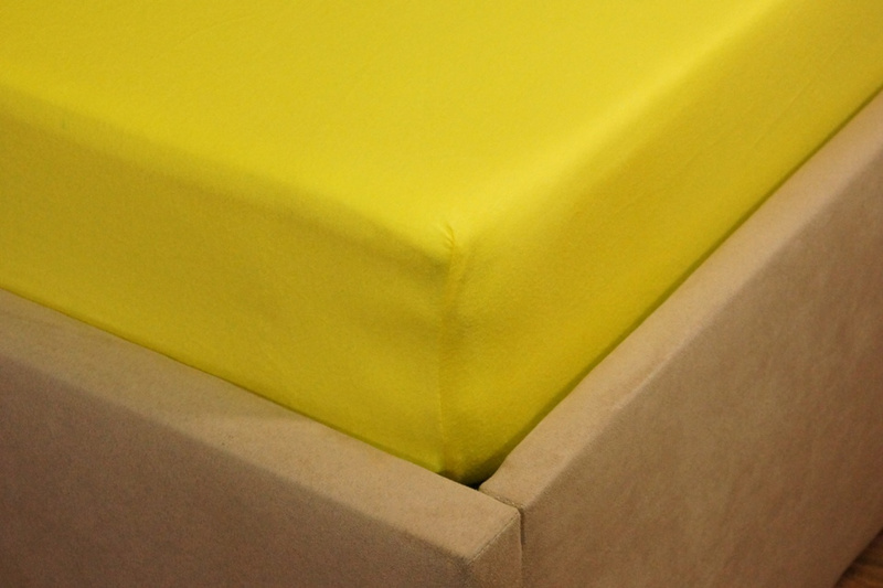 Prześcieradło jersey z gumką cytrynowe 90x200