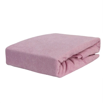 Prześcieradło frotte z gumką brudny róż 120x200