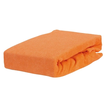 Prześcieradło frotte z gumką rdzawe 90x200