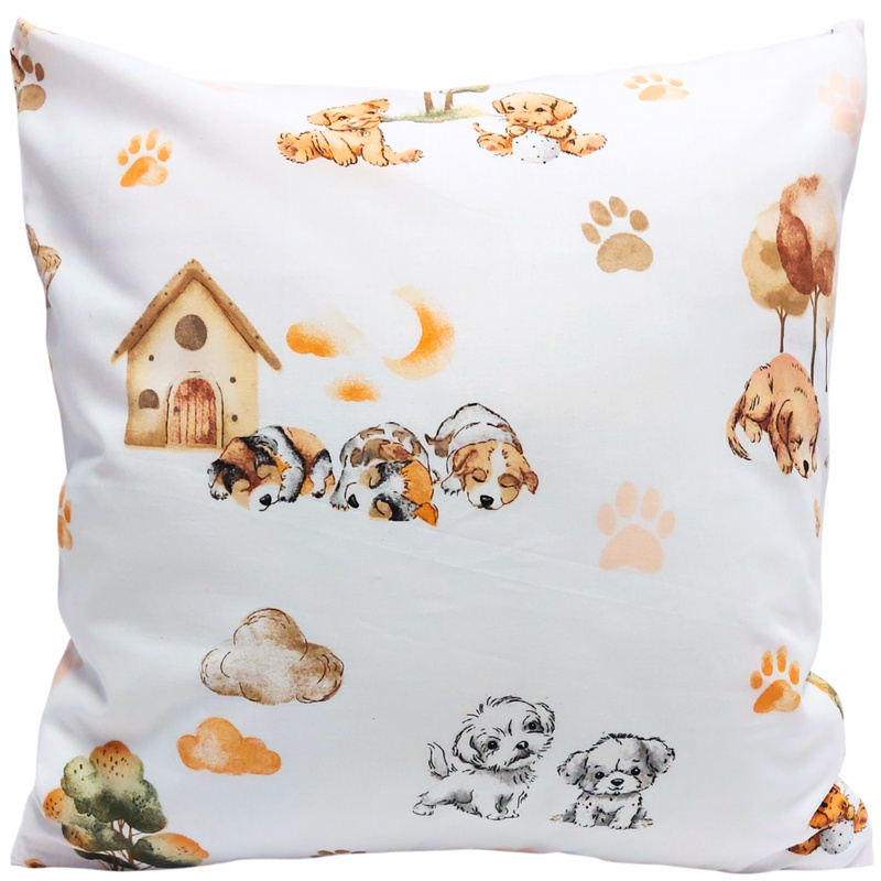 Poszewka bawełniana Pieski z chatki 30x30