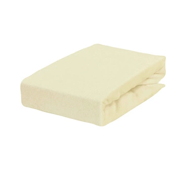 Prześcieradło frotte z gumką kremowe 200x220