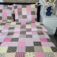 Pościel z kory Patchwork różowy 140x200