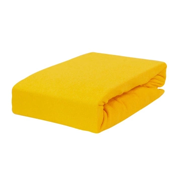 Prześcieradło frotte z gumką żółte 90x200
