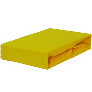 Prześcieradło jersey z gumką żółte 200x220