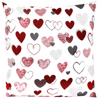 Poszewka bawełniana Serduszka czerwone "LOVE" 70x80