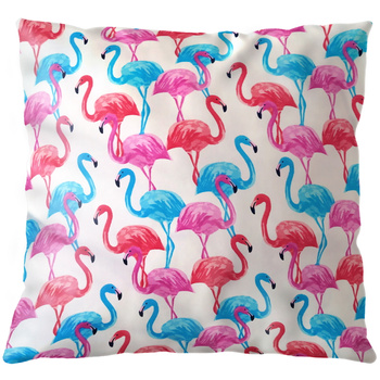 Poszewka bawełniana Flamingi neonowe 70x80
